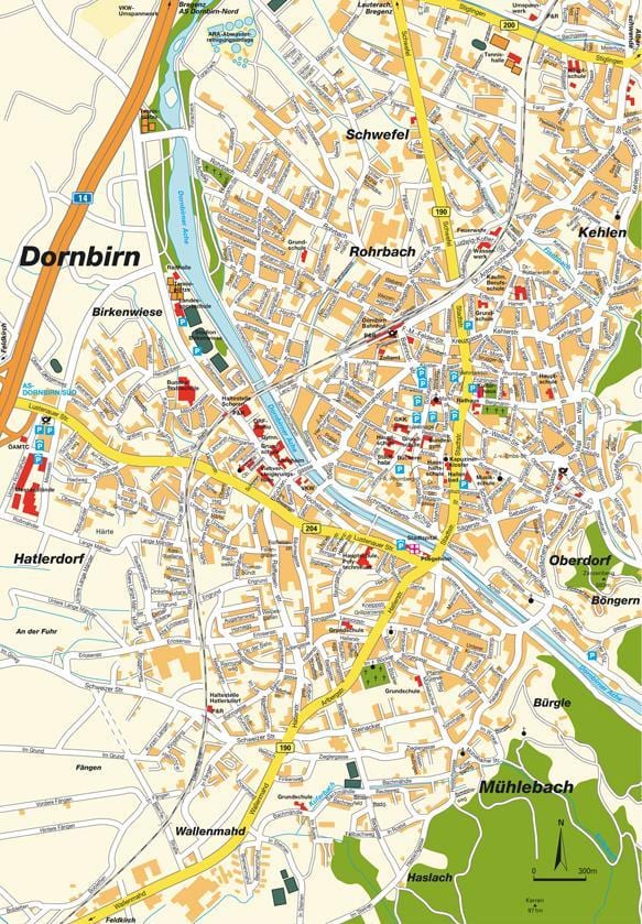 карта дорнбирн, Аўстрыя