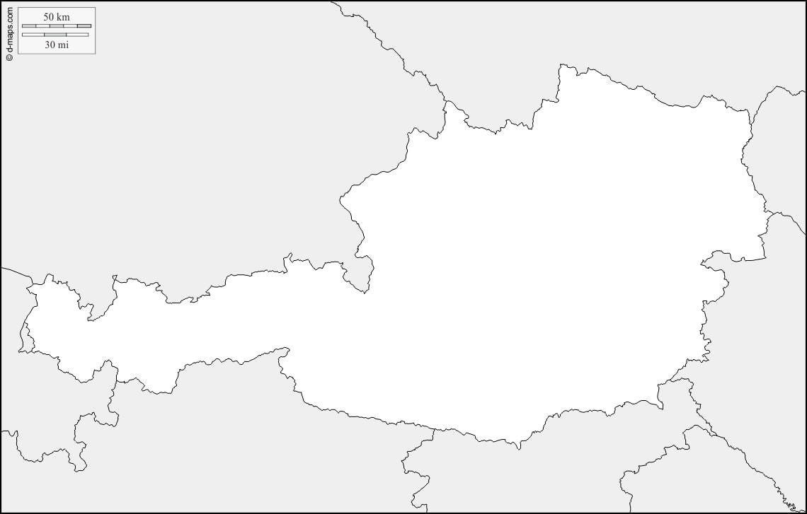 карта Аўстрыі карта накіды