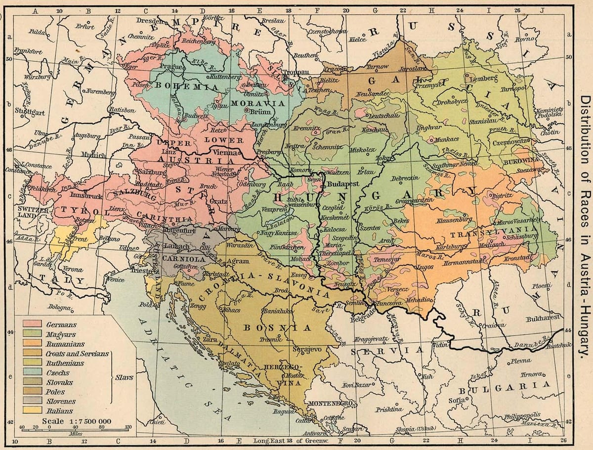 Аўстрыя Венгрыя карта 1900