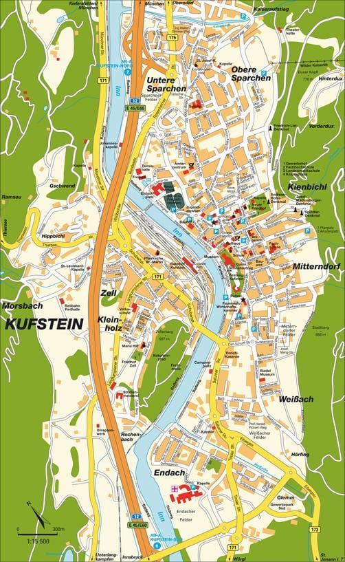карта Аўстрыя куфштайн