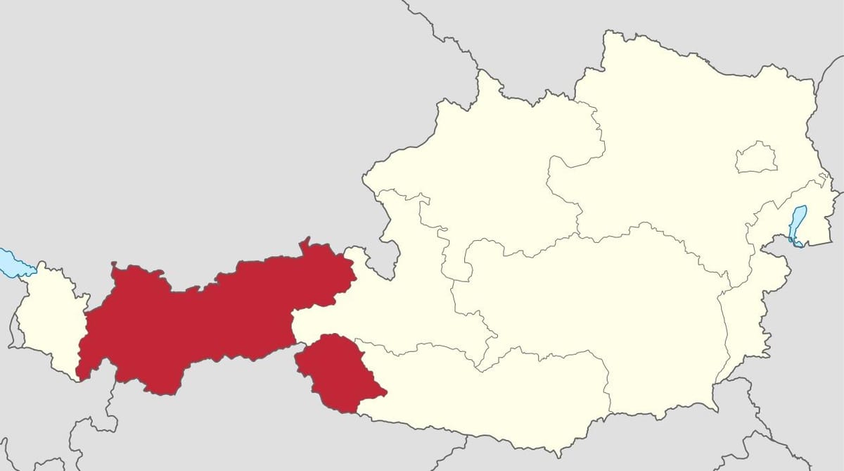 Аўстрыя Тыроль карта