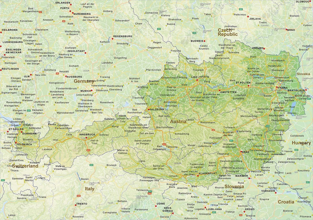 карта Брук Аўстрыя