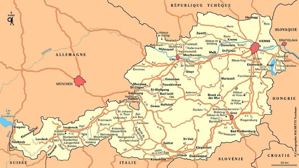 карта Аўстрыя Вена