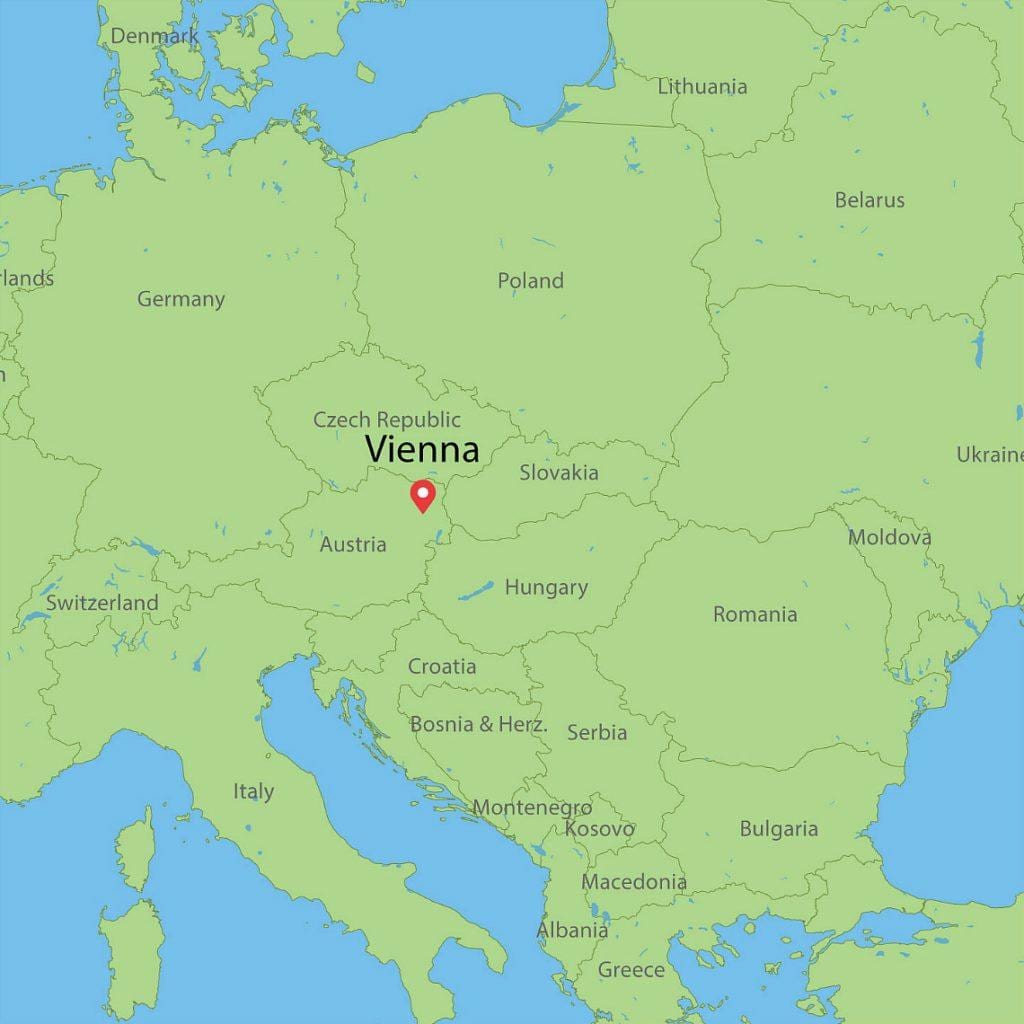 Вена Аўстрыя карта свету