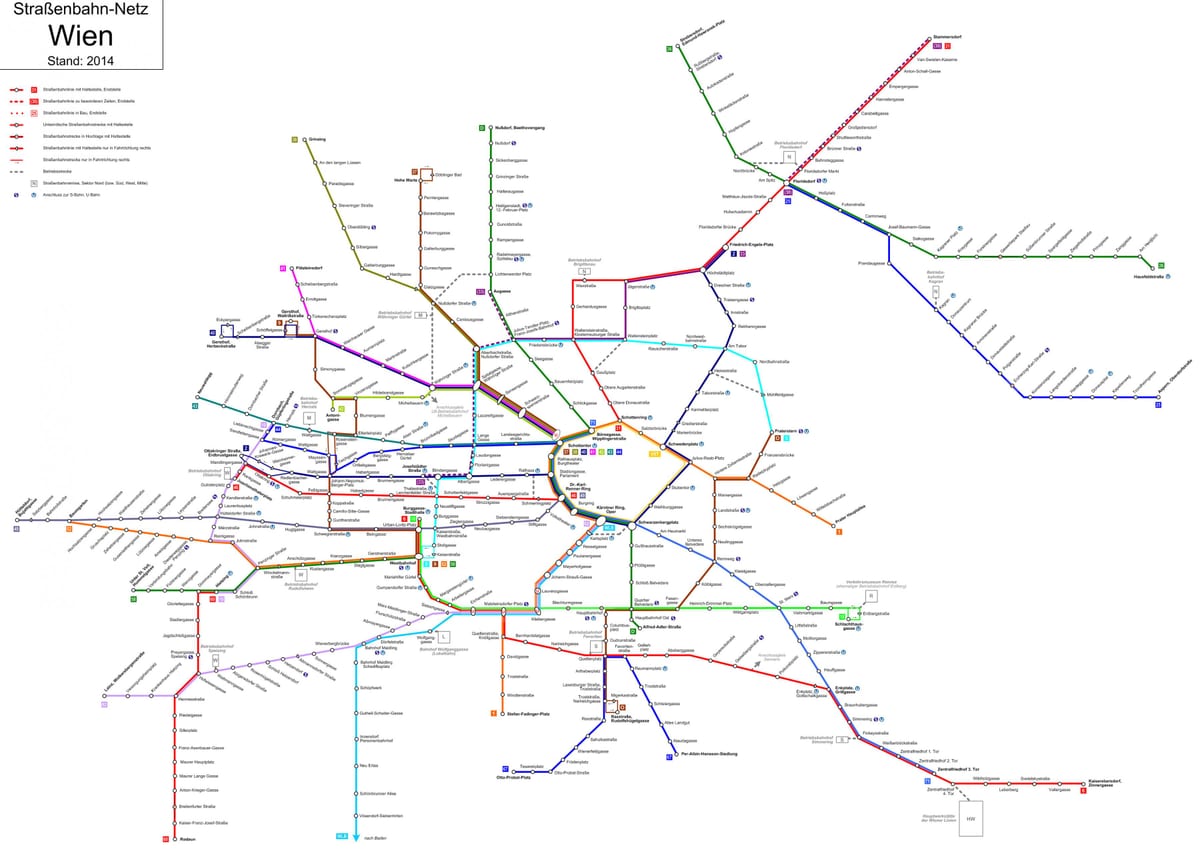 Вене Аўстрыі на карце метро