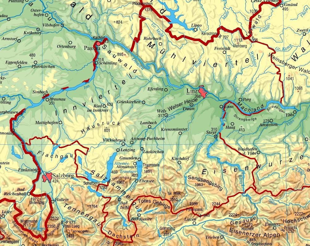 карце верхняй Аўстрыі