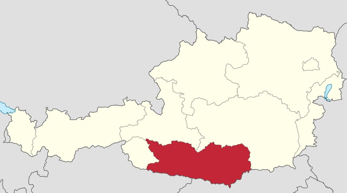 карта карынтыі Аўстрыя 