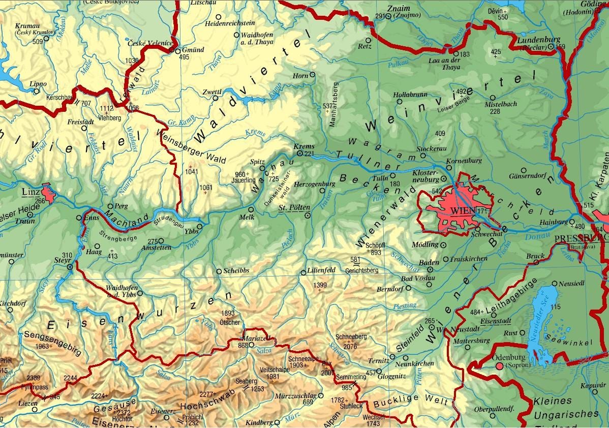 карце ніжняй Аўстрыі