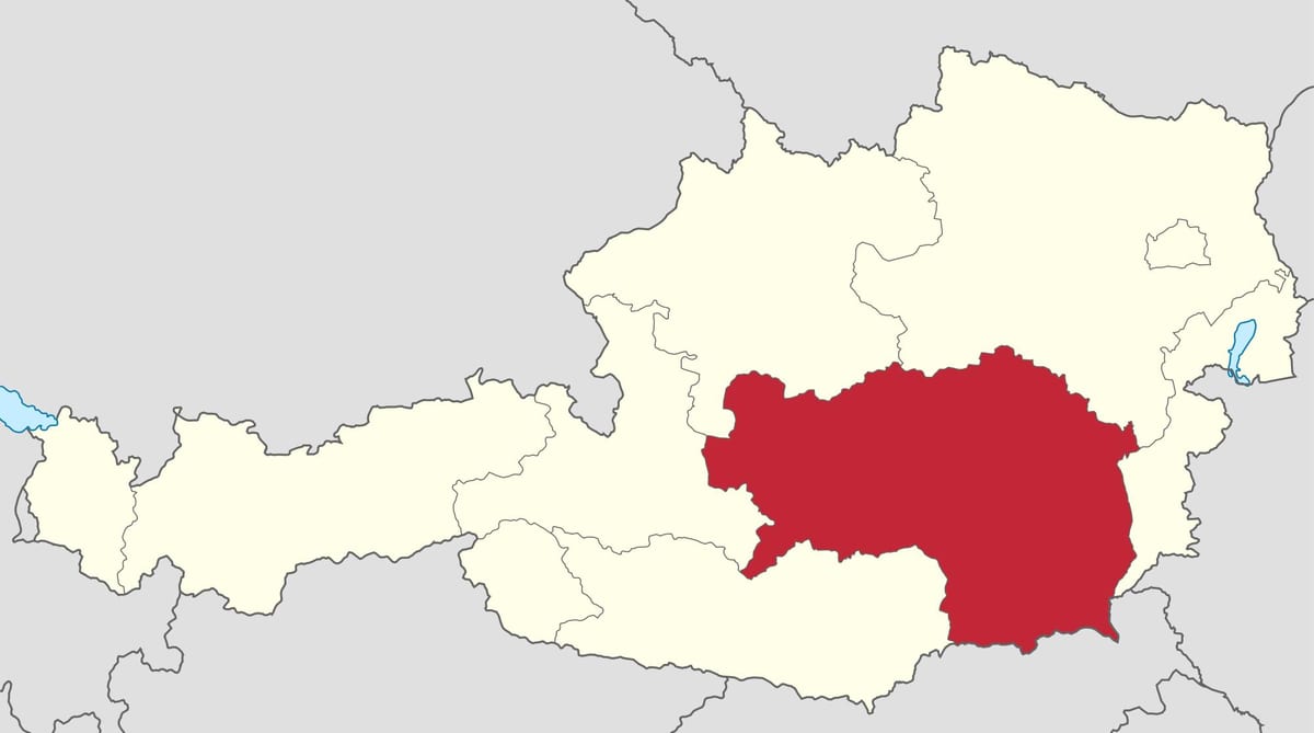 карта штырыя Аўстрыя