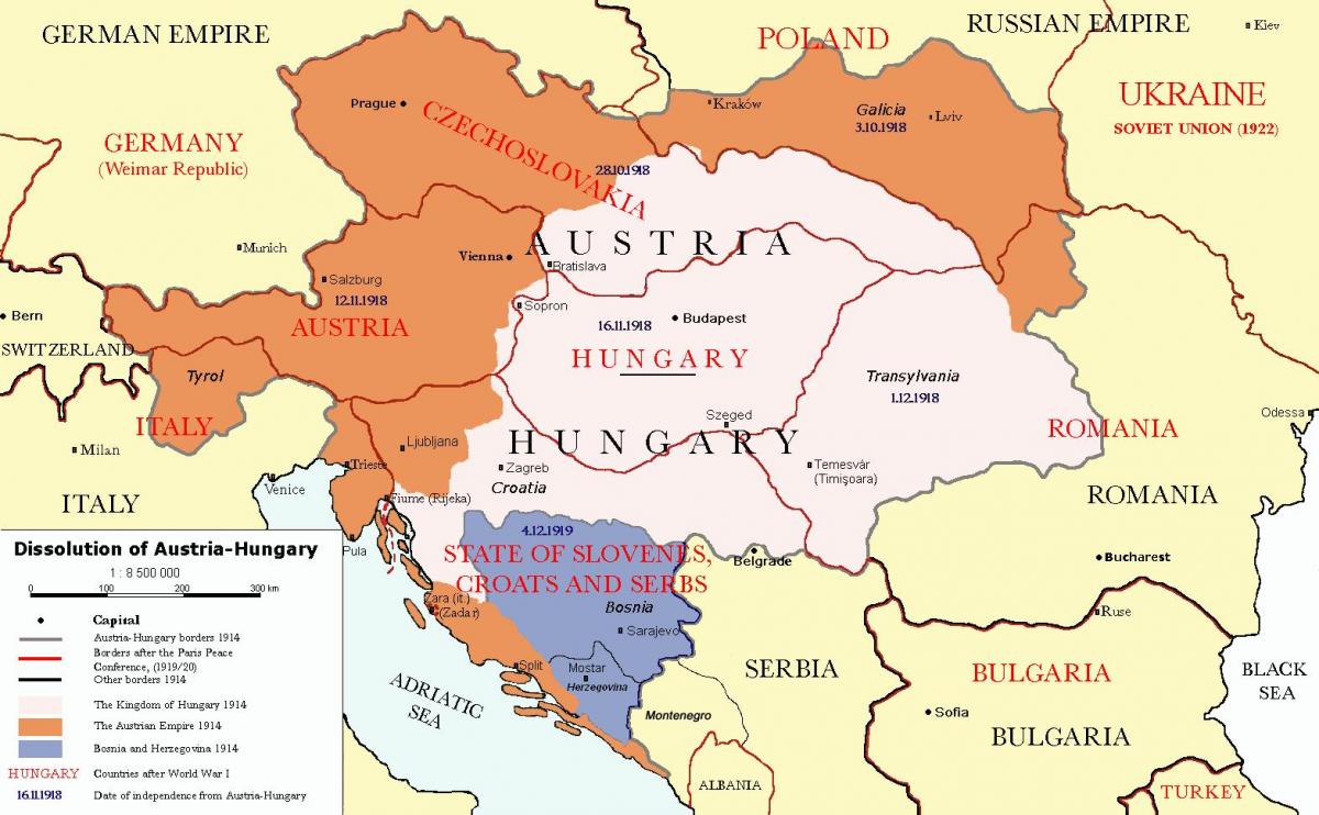 Аўстрыя Венгрыя карта 1900