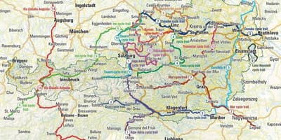 Карта Аўстрыі Веласпорт