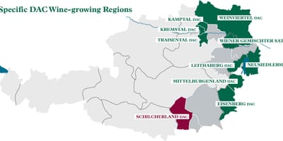 Аўстрыйскія вінаробныя рэгіёны карце