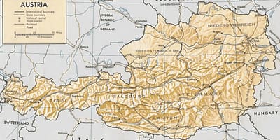 Аўстрыя геаграфічная карта