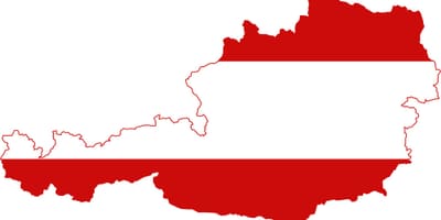 Сцяг Аўстрыі на карце 