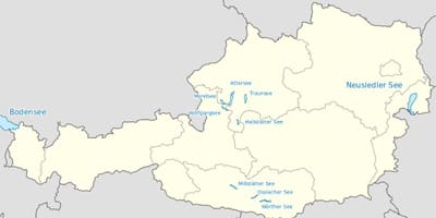 Карта аўстрыйскіх азёр