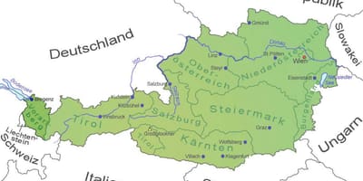 Карта форарльберг Аўстрыя